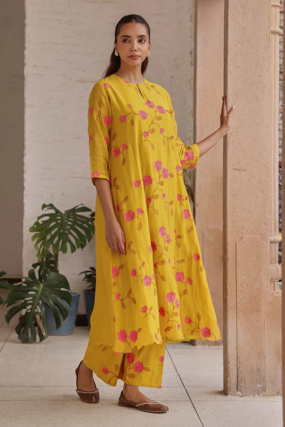 Canary Bloom Embroidered Co-ord Set