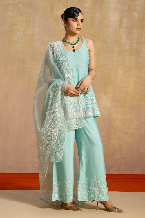Dilruba Blue Sharara Set