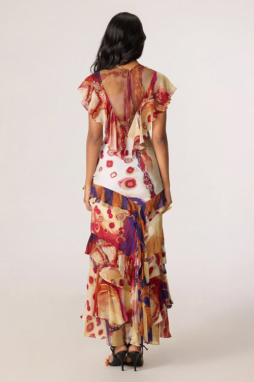 Multi Elena Blouse With Multi Marieya Skirt