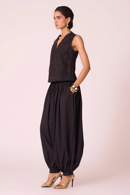 Katya Black Pleated Pants