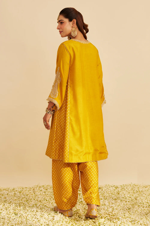 Jeriah Mustard Short Chauga with Salwar