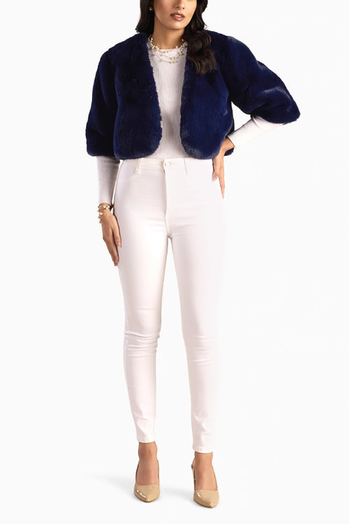 Cropped Faux Fur Jcket