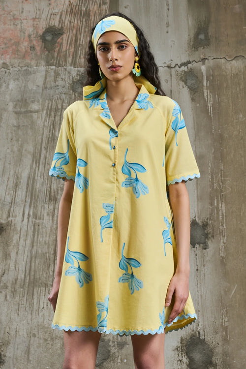 Sunlit Bloom Shirt Dress