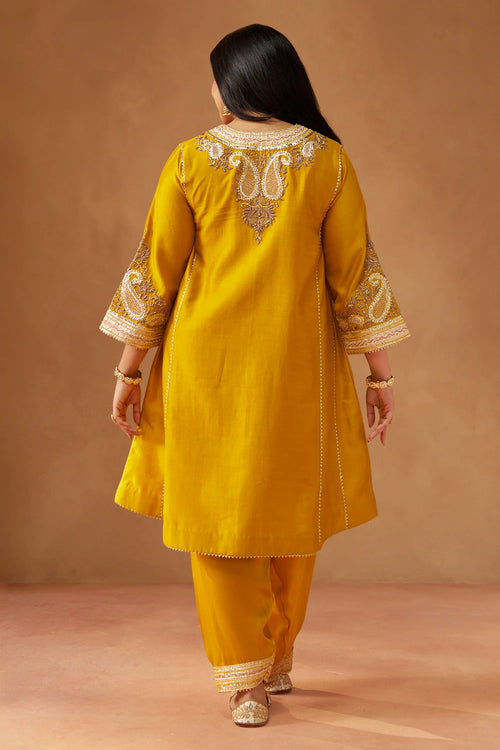 Zimal Mustard Chauga with Salwar