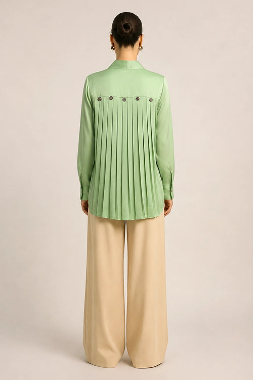 Ash Green Gather Shirt