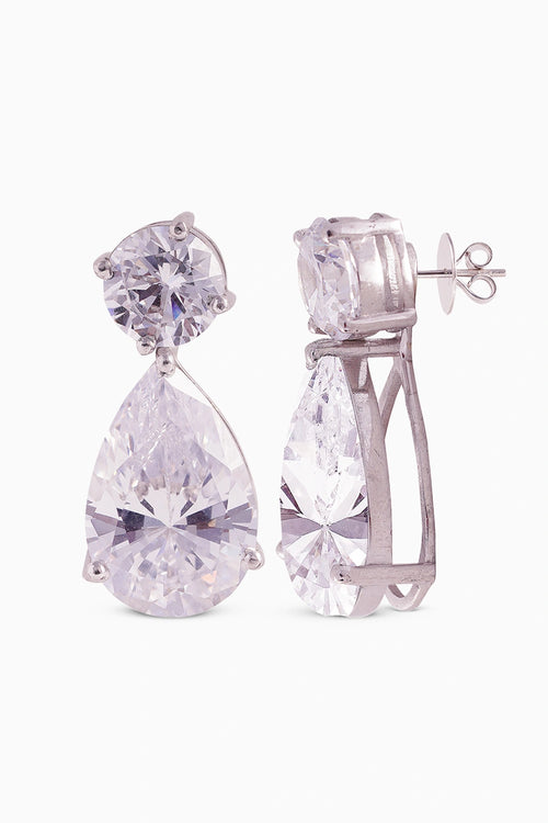 Solitaire Teardrop Earrings
