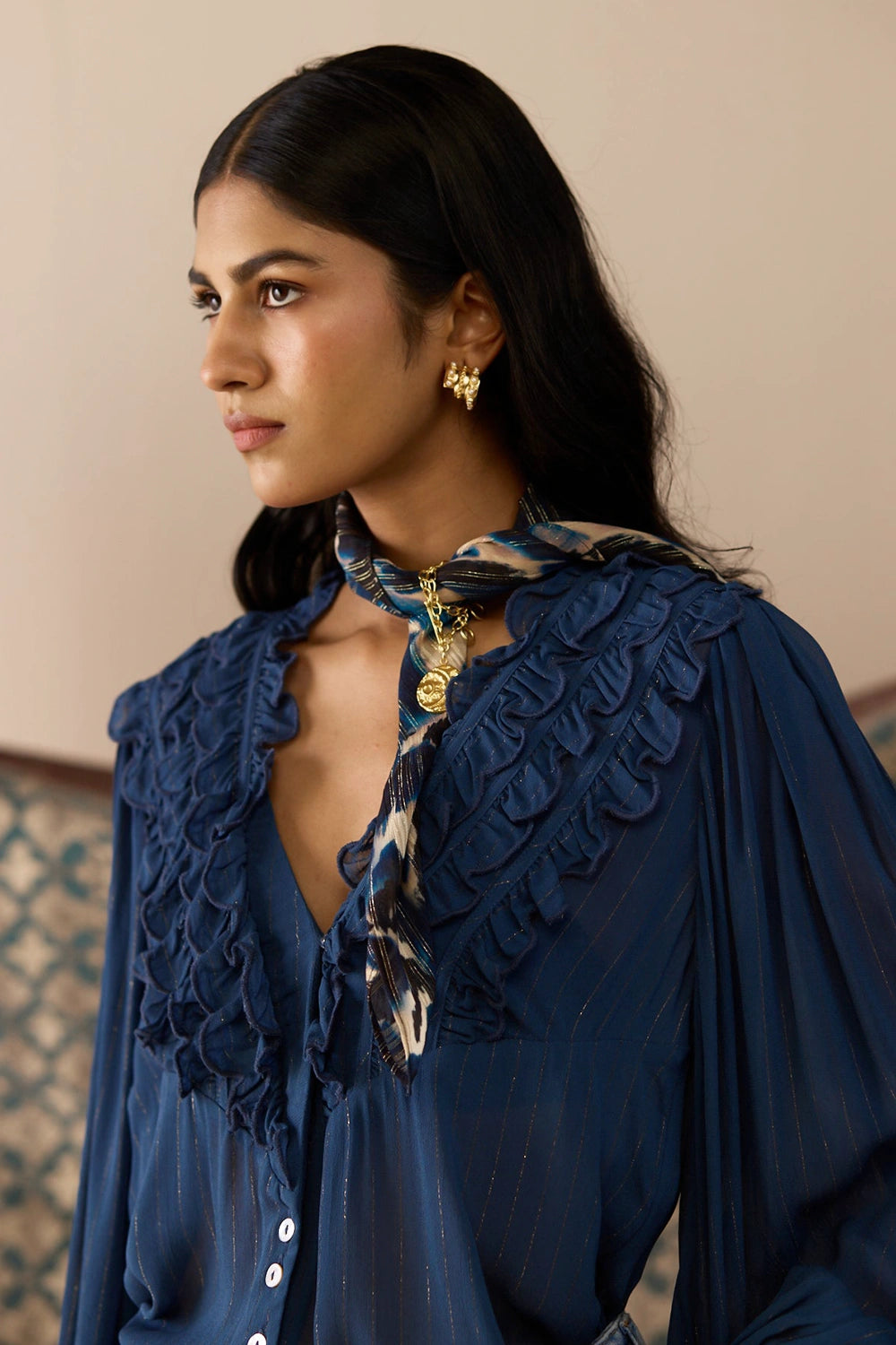 Beau Navy Blouse