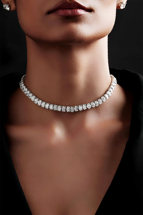 Oval Shaped Solitaire Necklace