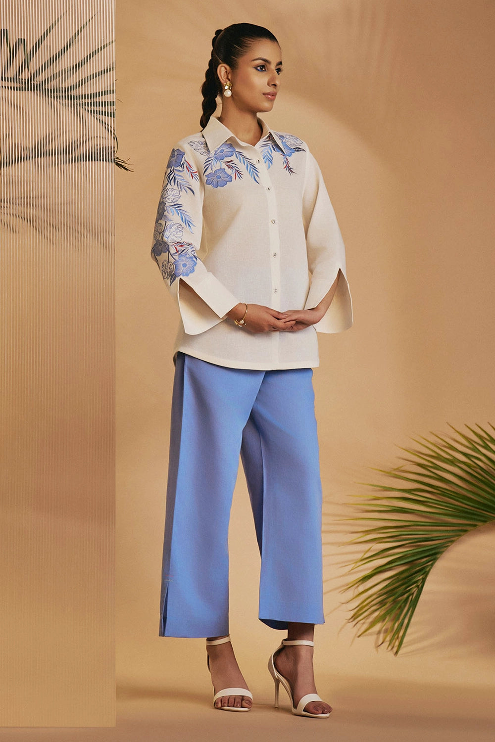 Ivory Blue Flora Co-ord Set