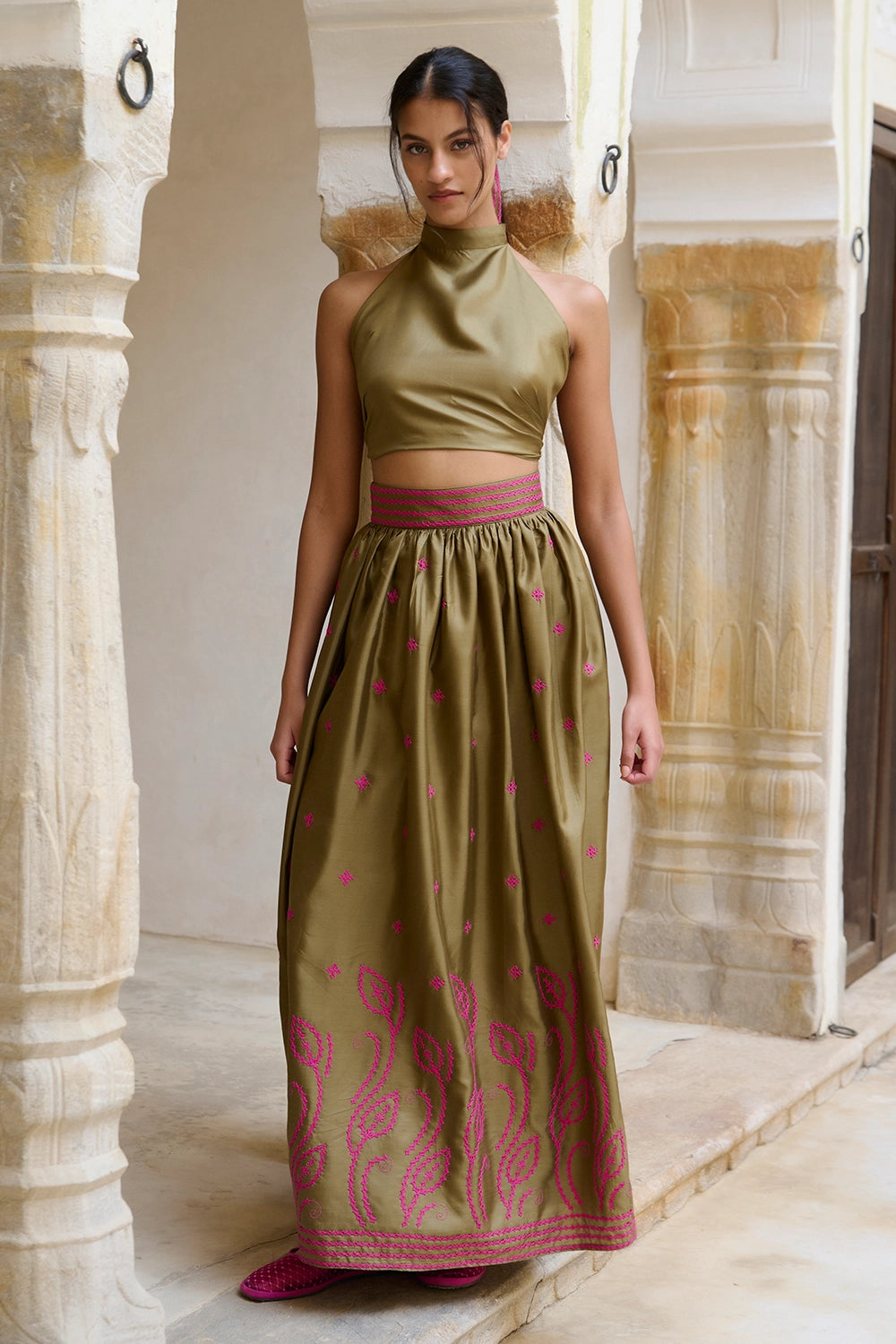 Sindhi Olive Skirt