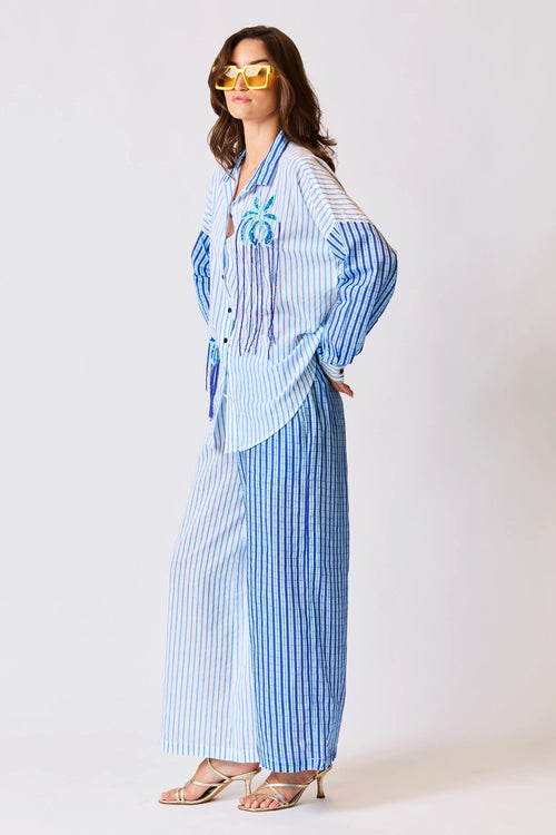 Azure Horizon Embroidered Shirt