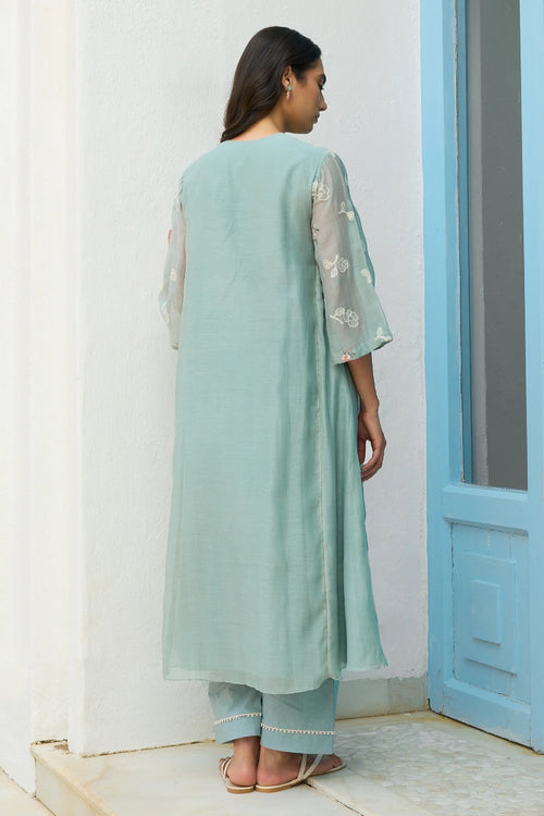 Sky Thread Embroidered Co-ord Set