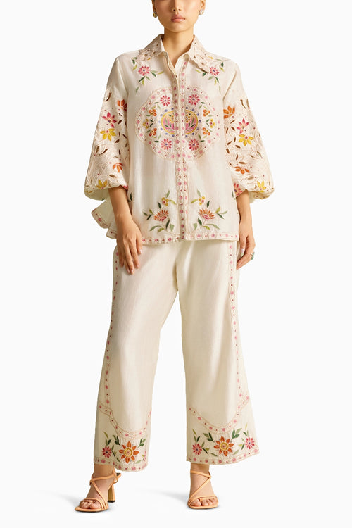 Ivory Applique Co-ord Set