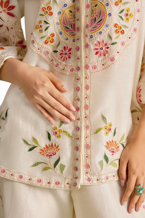 Ivory Applique Co-ord Set