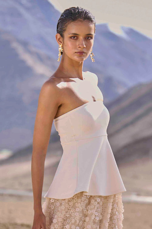 Ivory Peplum Top