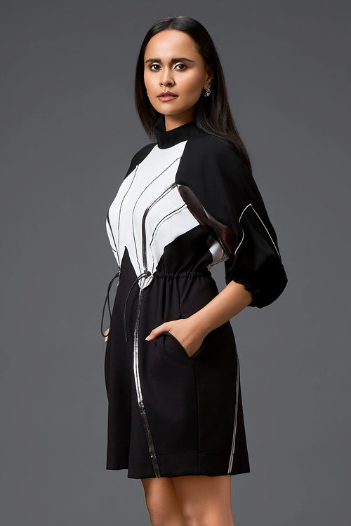 Sculpted Colour-Block Playsuit