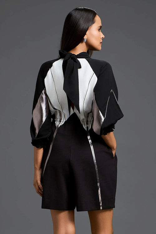 Sculpted Colour-Block Playsuit