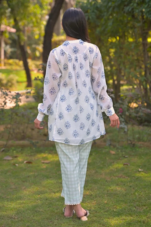 Mint Green Cotton Chanderi Co-ord
