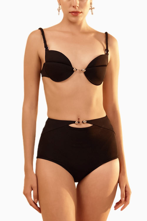 Black Folium Bikini Set