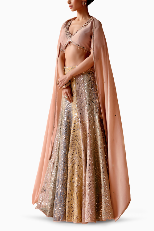 Multi Color Block Lehenga