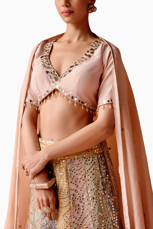 Multi Color Block Lehenga