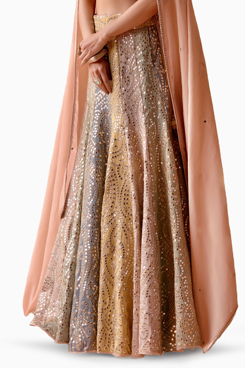 Multi Color Block Lehenga
