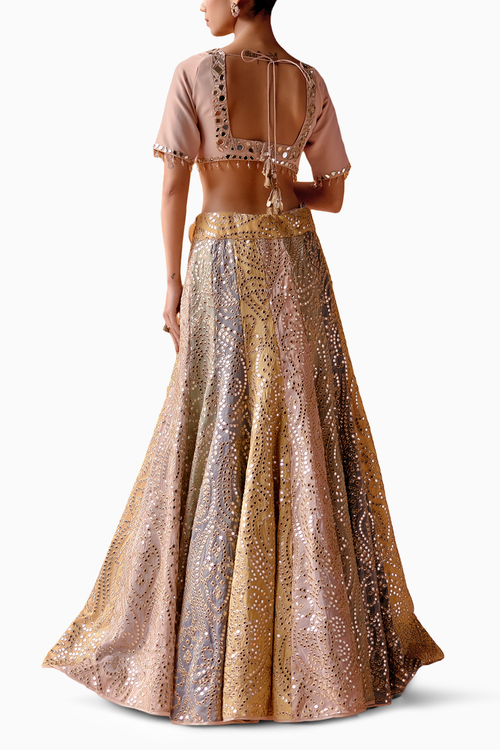 Multi Color Block Lehenga