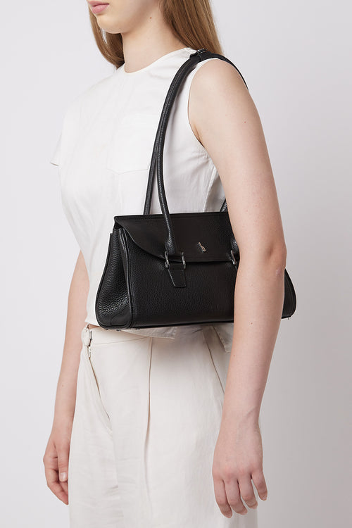Coco Pebble Black Baguette Bag