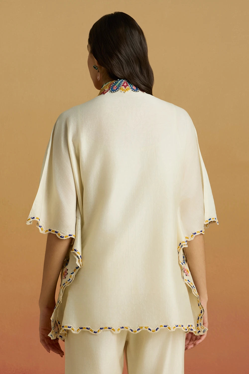 Ivory Applique Kaftans Amaryllis Shirt