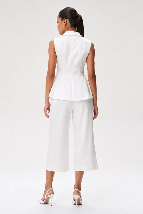 Ivory Gajji Silk Peplum Top