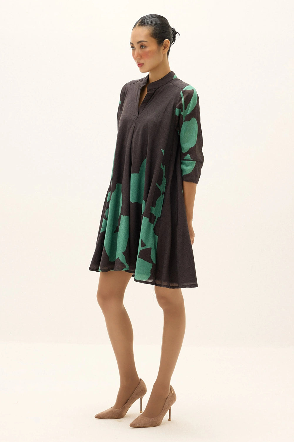 Brown Green Terrarium Dress