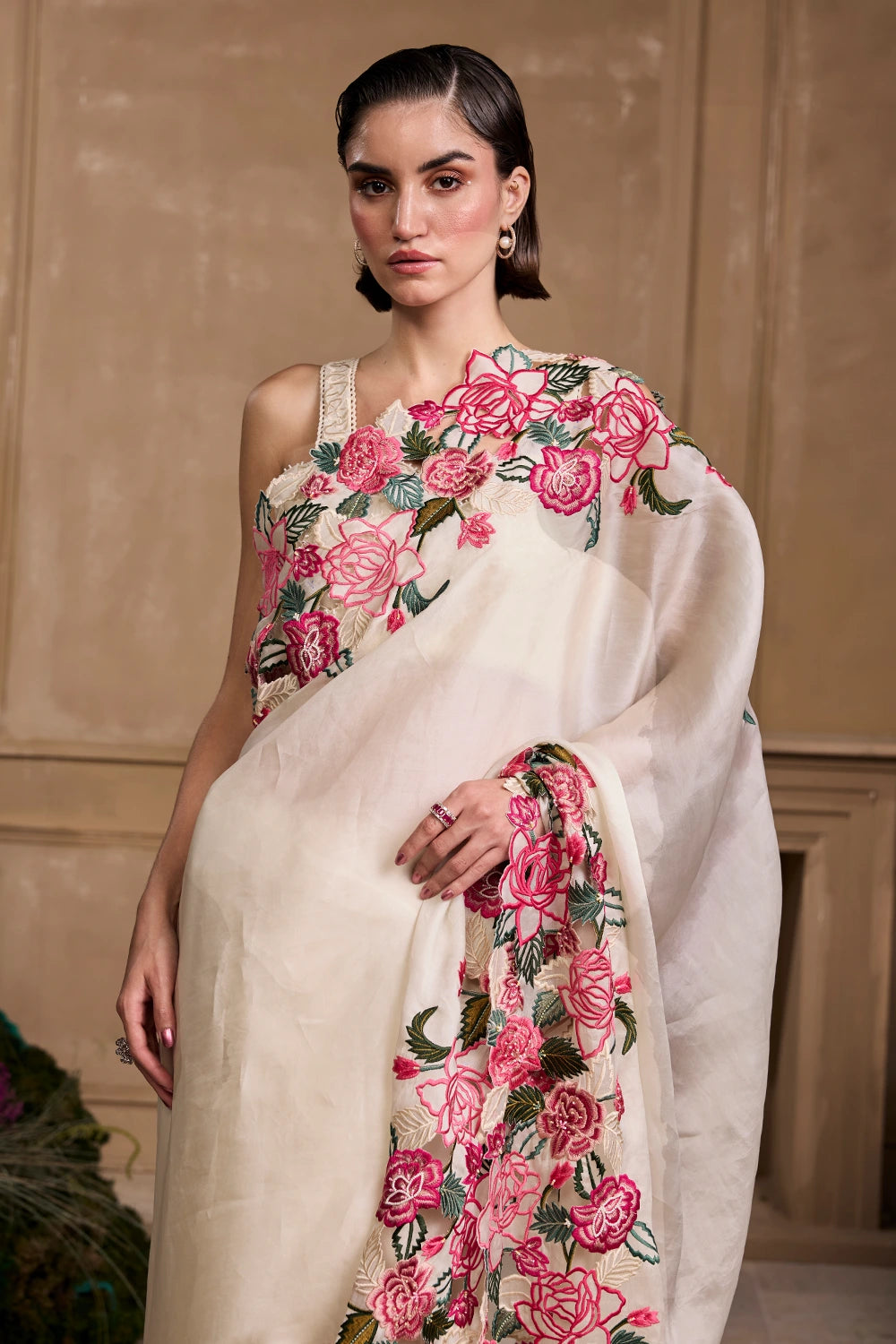 Ivory Rose Saree