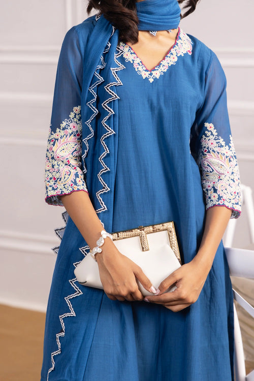 Saanjh Blue Suit Set