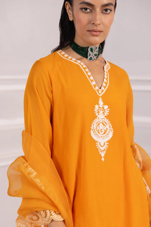 Adaa Orange Suit Set