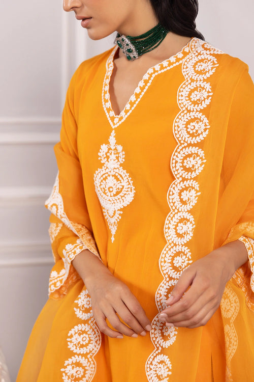 Adaa Orange Suit Set