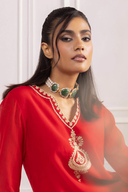 Adaa Red Suit Set