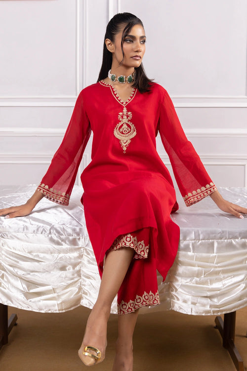 Adaa Red Suit Set