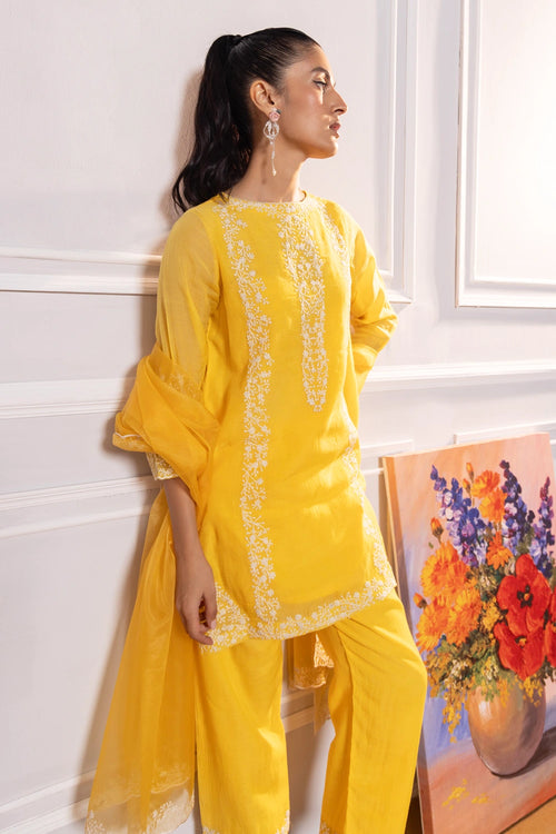 Nikhaar Mustard Kurta Set