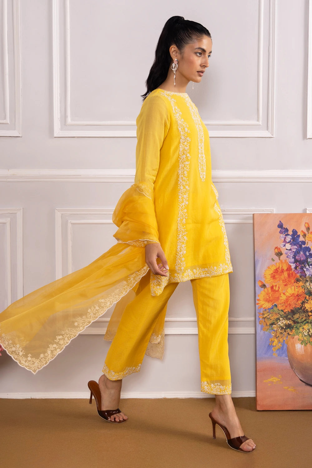 Nikhaar Mustard Kurta Set