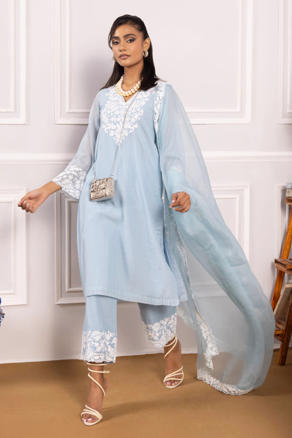 Jheel Light Blue Kurta Set