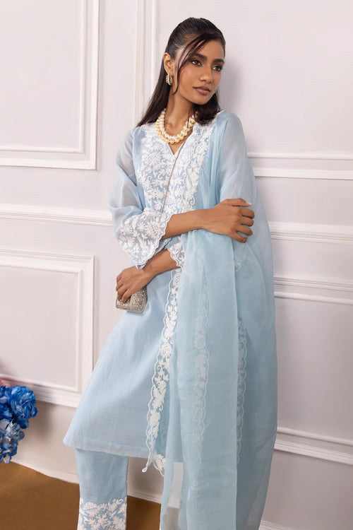 Jheel Light Blue Kurta Set