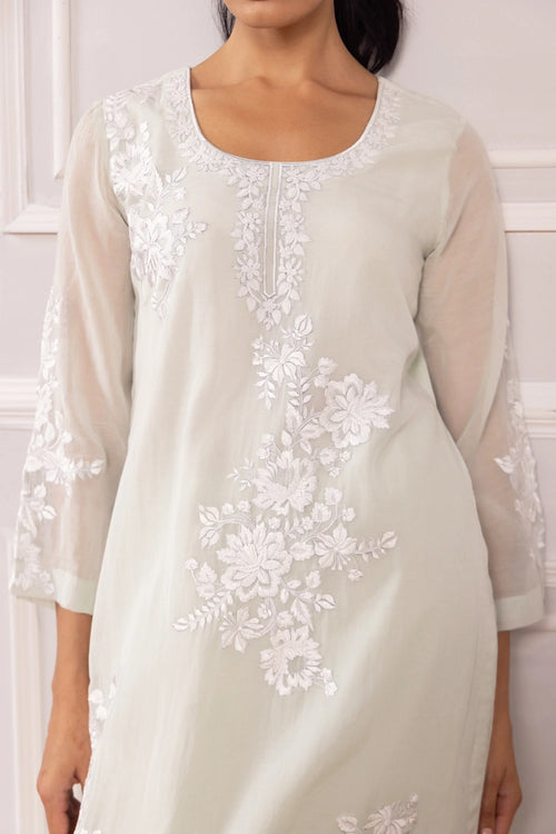 Resham Grey Kurta Set