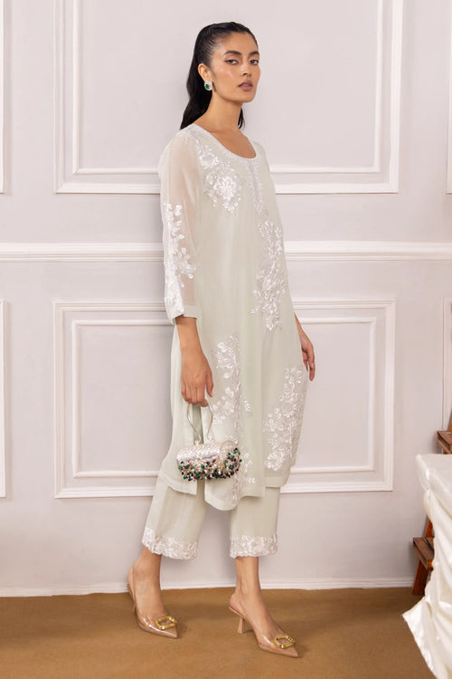 Resham Grey Kurta Set