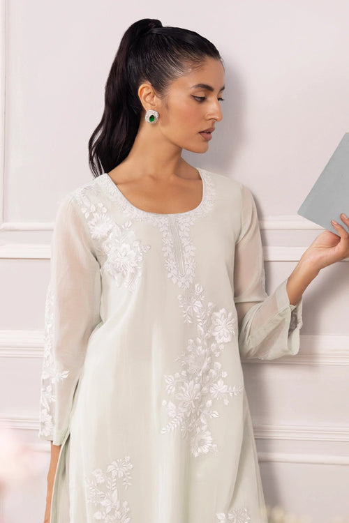Resham Grey Kurta Set