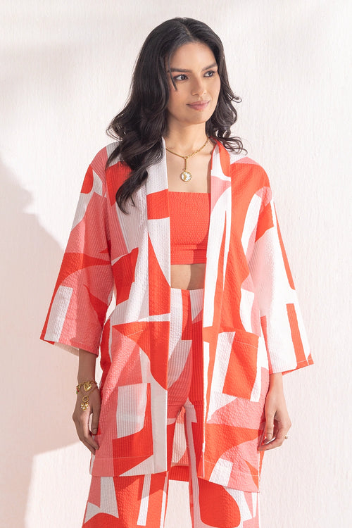 Coral Geo Co-ord Set