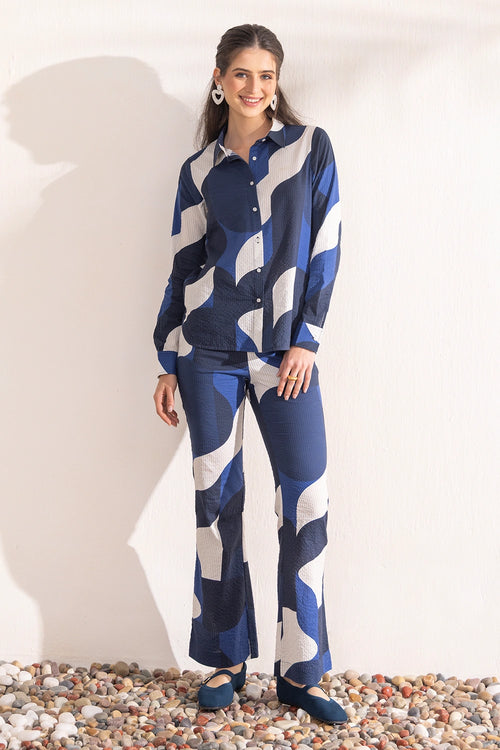 Navy Geo Co-ord Set