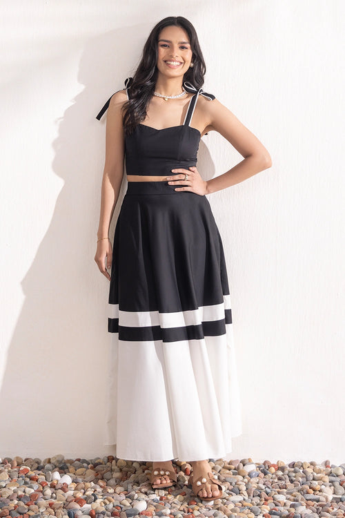 Black And White Skirt Set