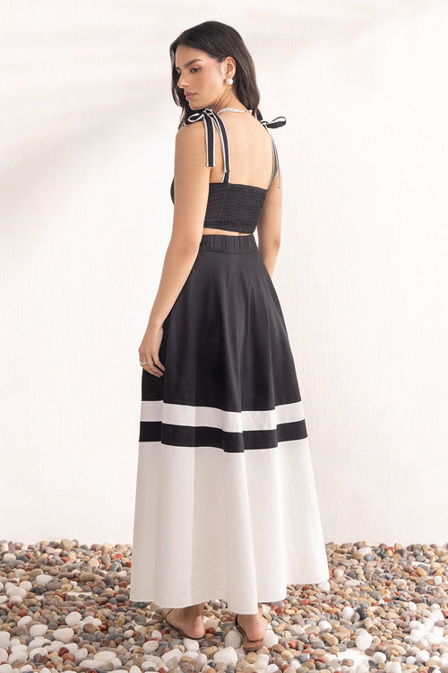 Black And White Skirt Set