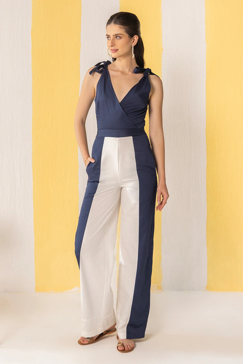 Navy And White Jumpsuit