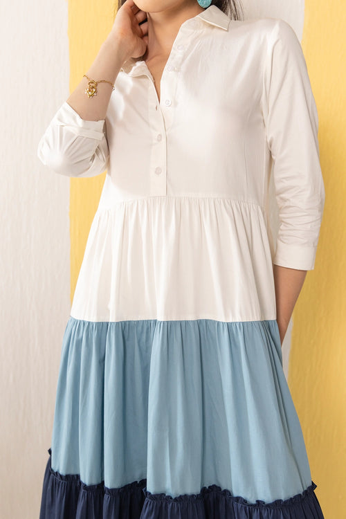 Blue And White Maxi Dress